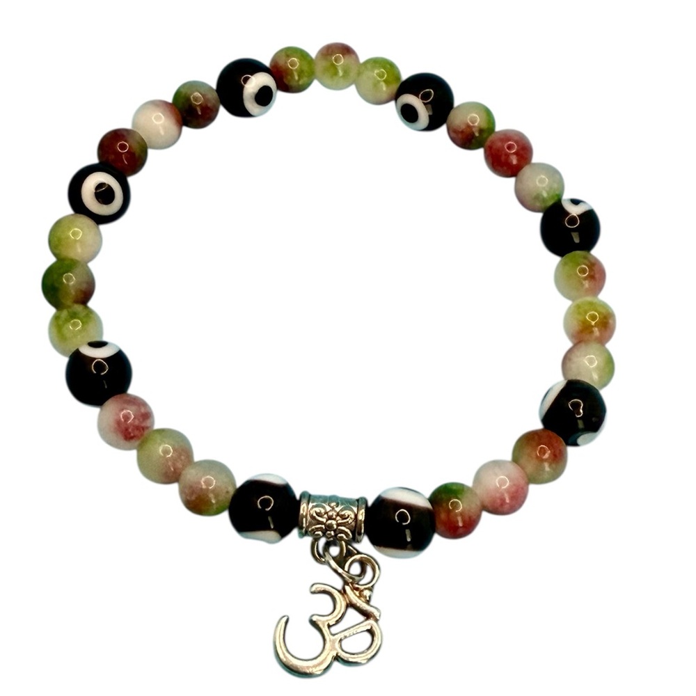 Multicolor Beaded Bracelet with Om Charm
